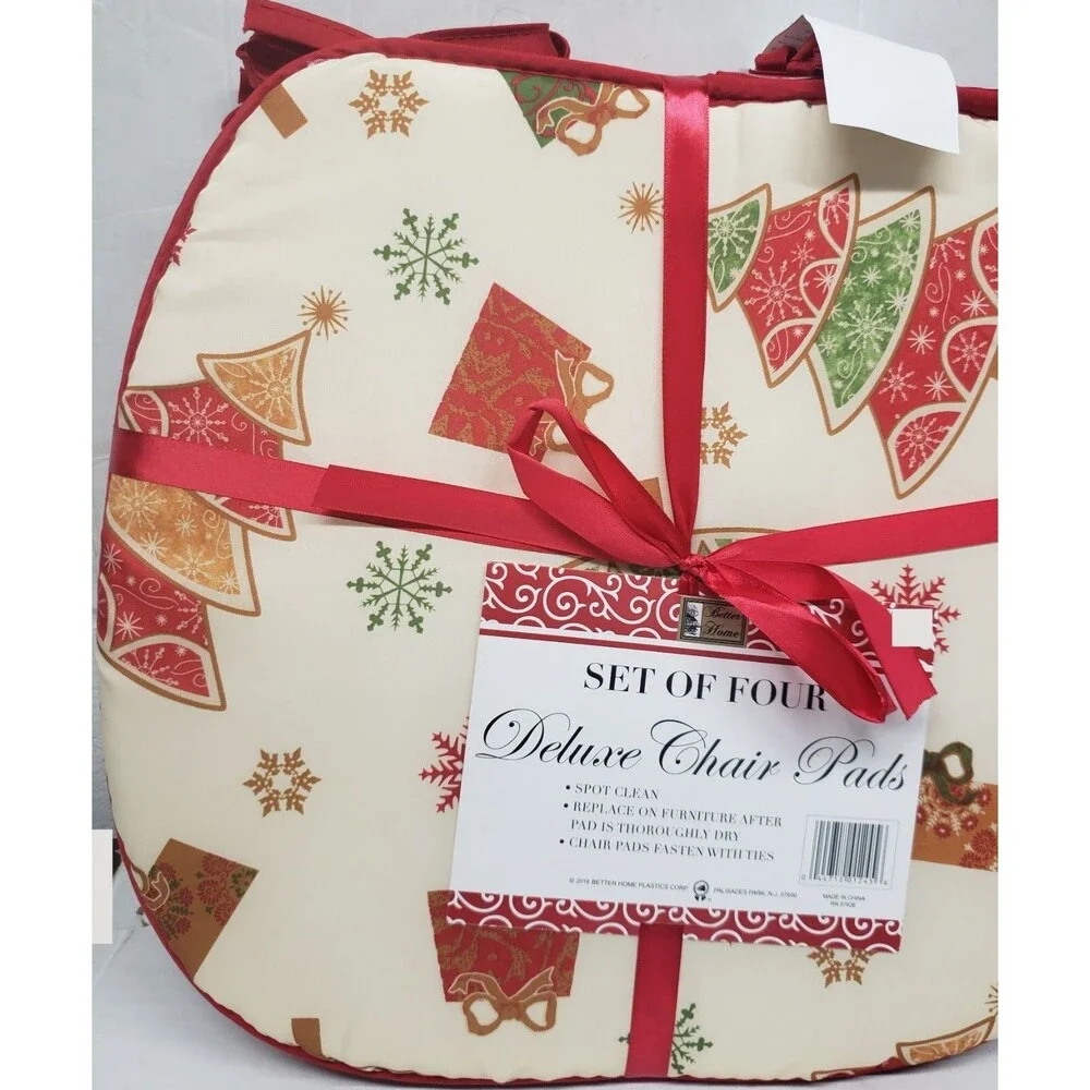 SET OF 4 KITCHEN CHAIR PADS CUSHIONS w/ties, 15